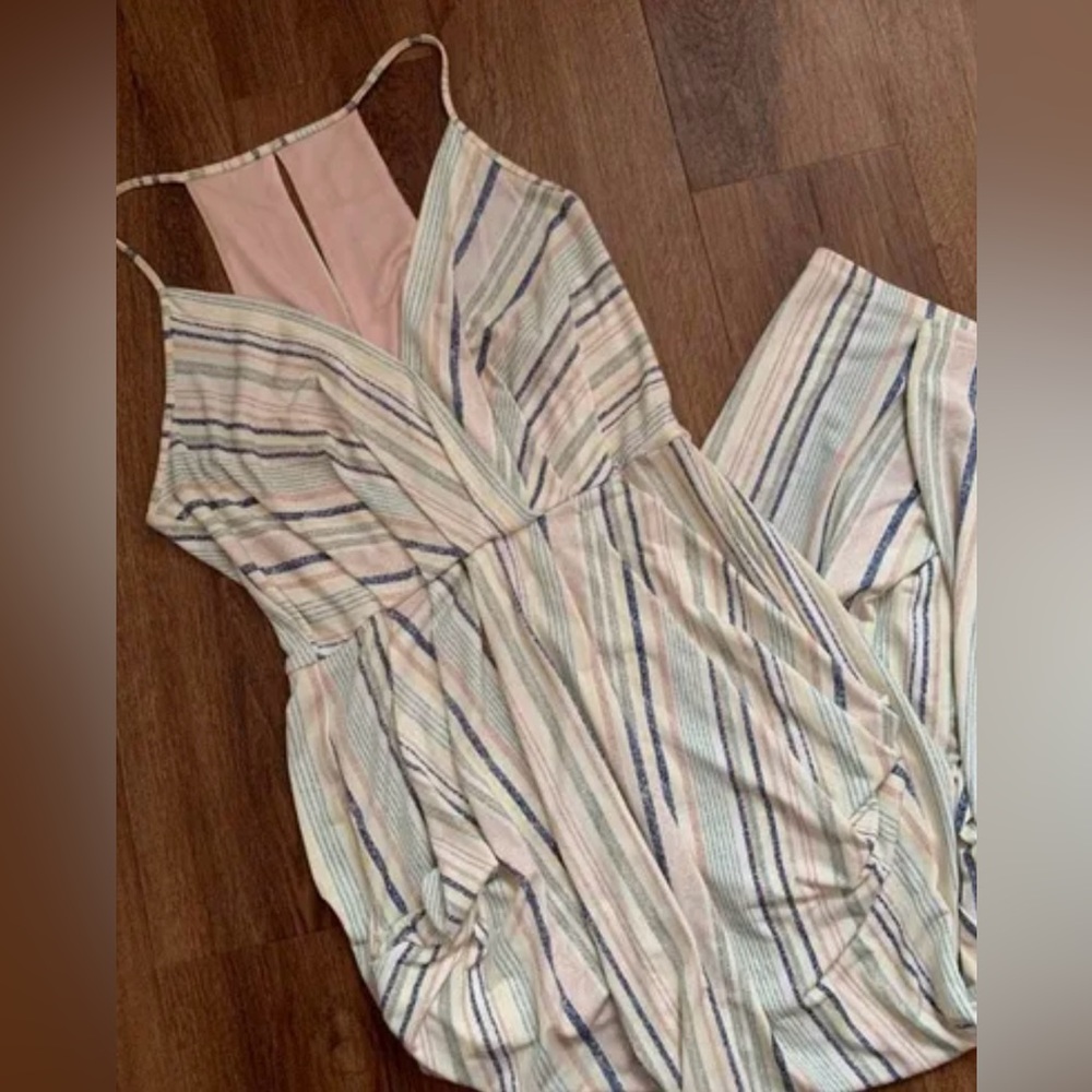 Bcbgeneration Limestone Multicolored Draped Midi … - image 1